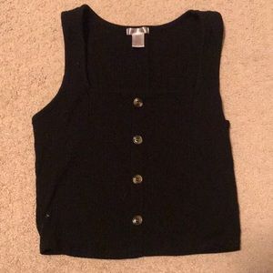 Black cropped tank top